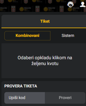 Balkan Bet provera tiketa