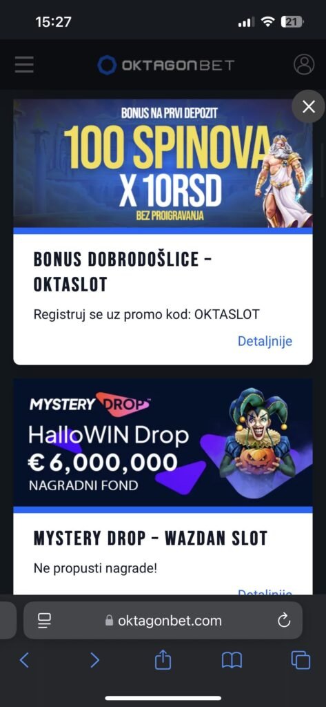 OktagonBet bonus dobrodoslice