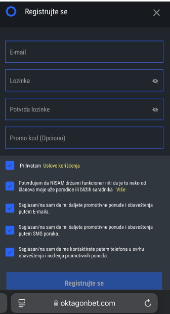 OktagonBet Registracija