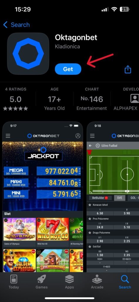 oktagonbet aplikacija iOS