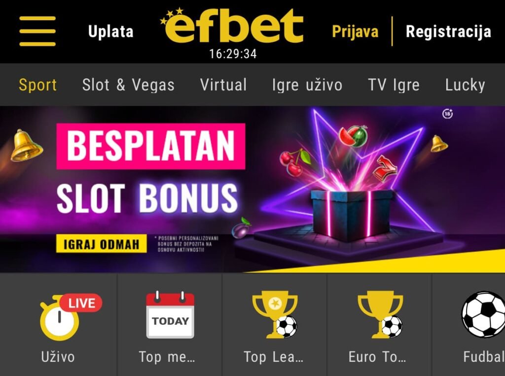 Efbet bonus bez depozita