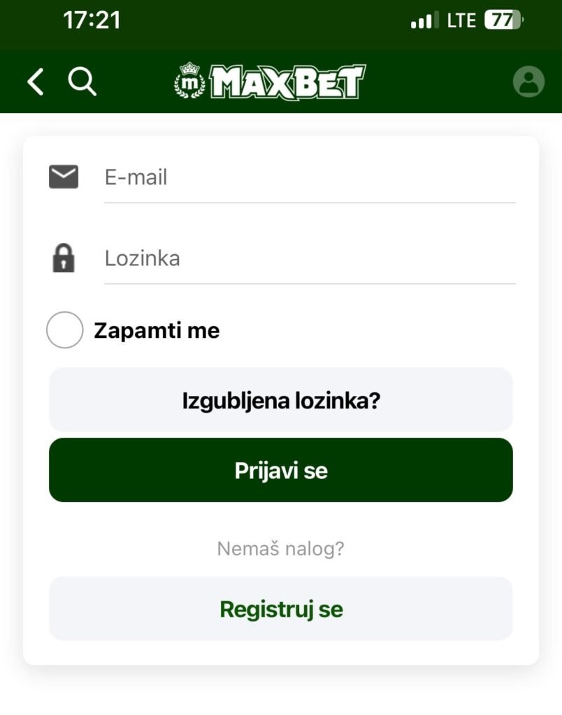 MaxBet prijava