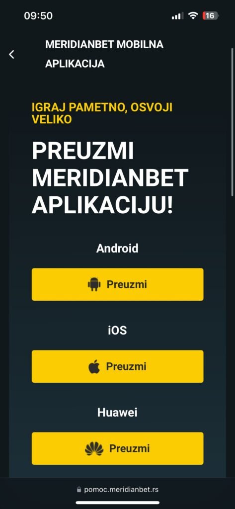 Meridianbet aplikacija