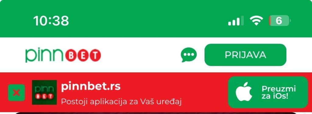 PinnBet aplikacija iOS