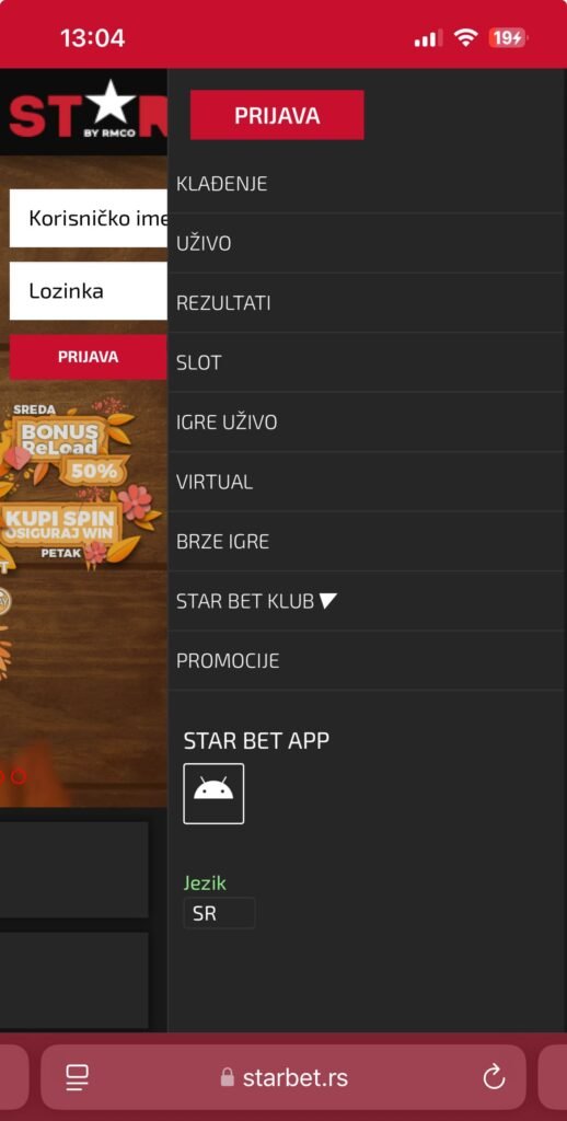 Star Bet Android aplikacija