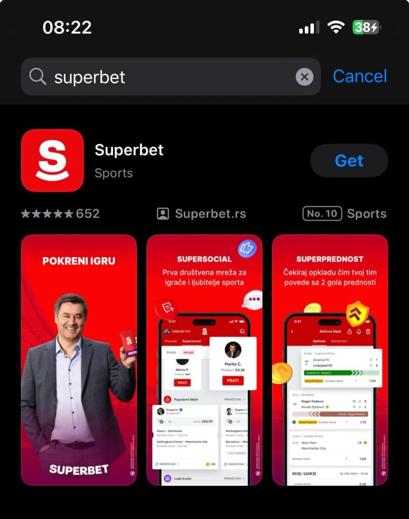 Superbet aplikacija ios