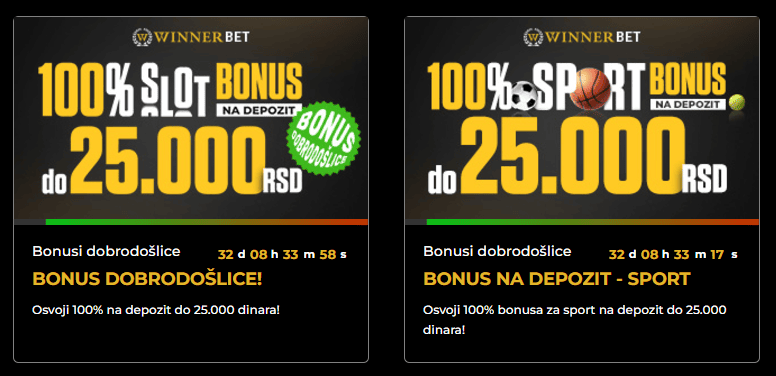 WinnerBet bonus dobrodoslice